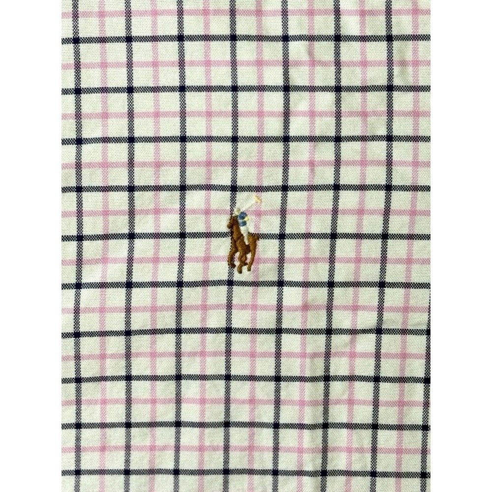 Ralph Lauren Classic Fit Mens Button Shirt Pink Navy Plaid Casual Preppy 2XL
